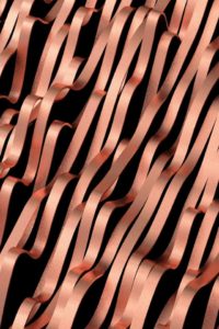 Strands of copper shown in waves