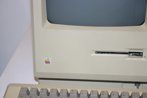 an old Apple computer, showing older parts